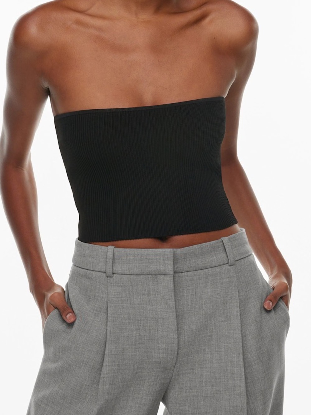 Aritzia Babaton Sculpt Knit Cropped Tube Top